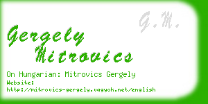 gergely mitrovics business card